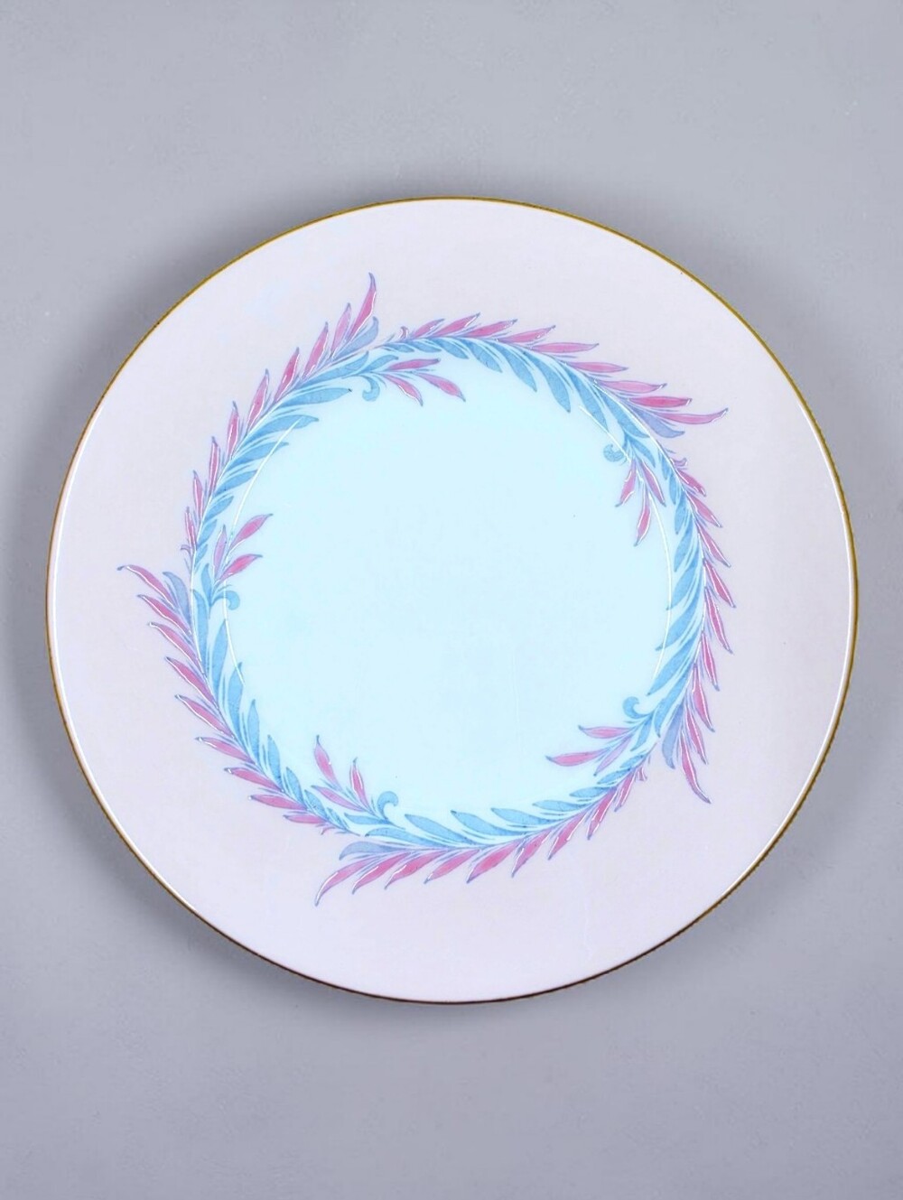 Minton Malta Pink Salad Plate Bone China Gold Trim Embossed Leaf England